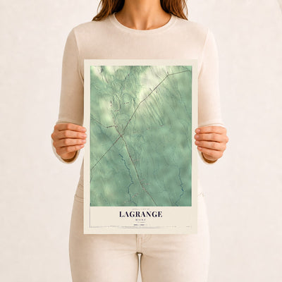 Lagrange, Maine map print - 12 x 18 archival matte print