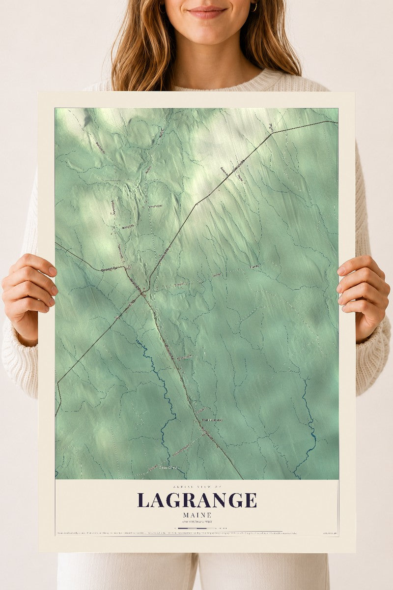 Lagrange, Maine map print - 18 x 24 archival matte print