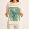Map of Lake Arrowhead, Maine, 12 x 18 inch unframed archival matte print