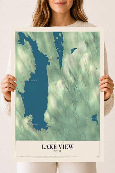 Lake View, Maine map print - 18 x 24 archival matte print