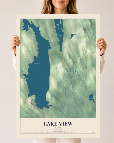 Lake View, Maine map print - 24 x 36 archival matte print