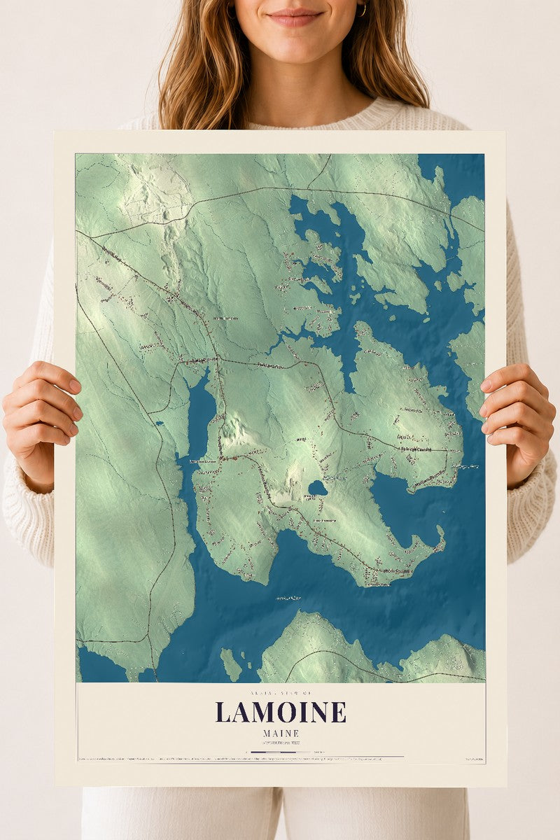 Lamoine, Maine map print - 18 x 24 archival matte print