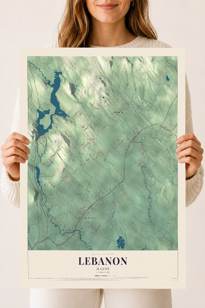 Lebanon, Maine map print - 18 x 24 archival matte print