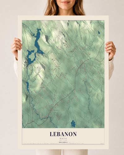 Lebanon, Maine map print - 24 x 36 archival matte print