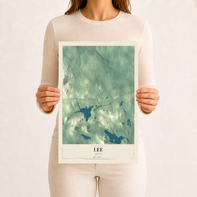 Lee, Maine map print - 12 x 18 archival matte print