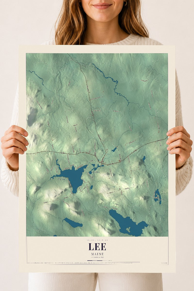 Lee, Maine map print - 18 x 24 archival matte print
