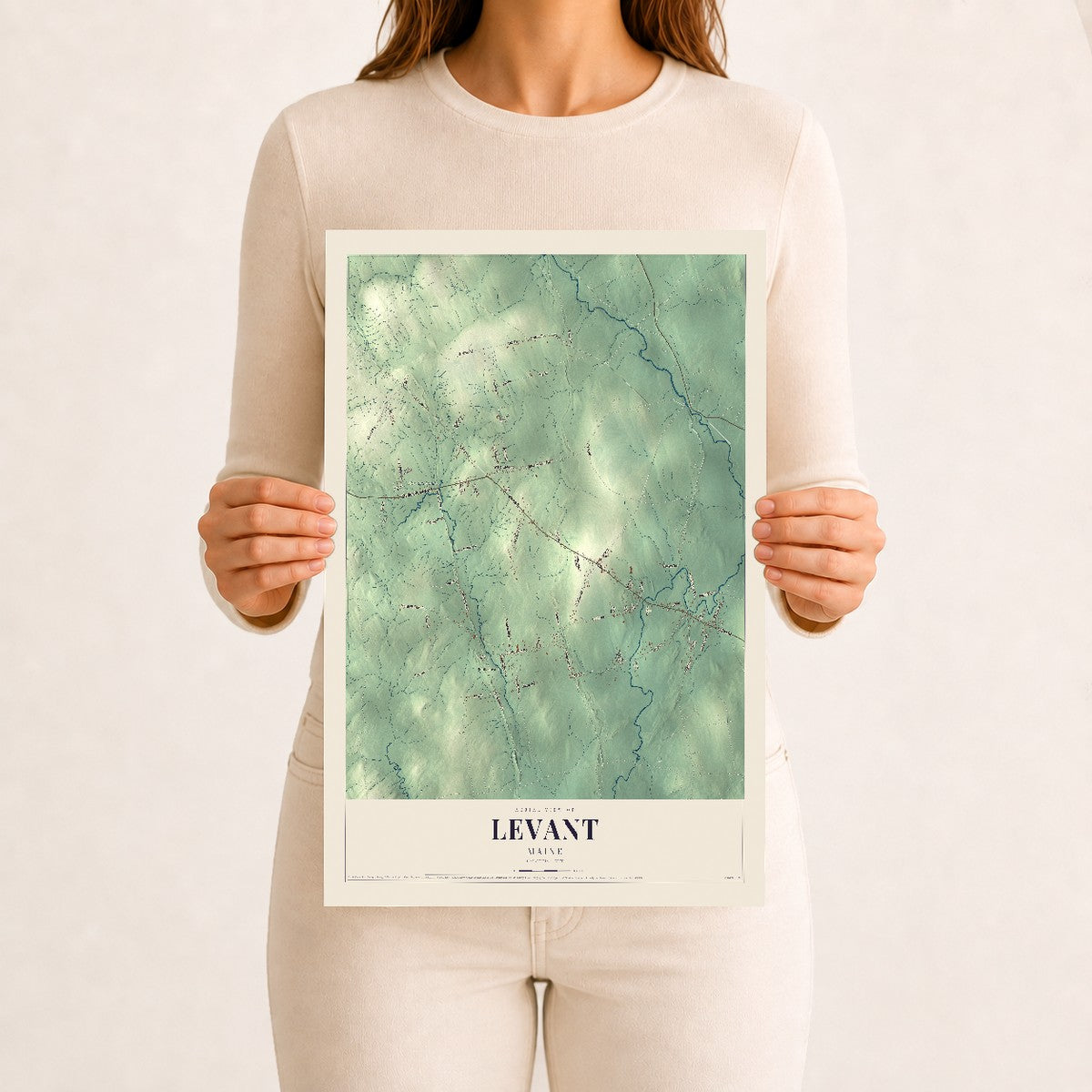 Levant, Maine map print - 12 x 18 archival matte print