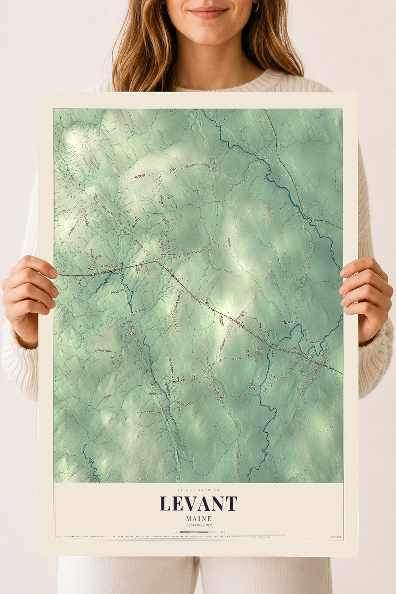 Levant, Maine map print - 18 x 24 archival matte print