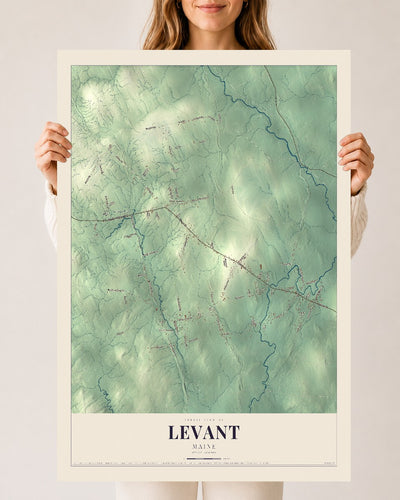 Levant, Maine map print - 24 x 36 archival matte print