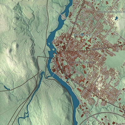 Street and neighborhood detail from the Lewiston, Maine map
