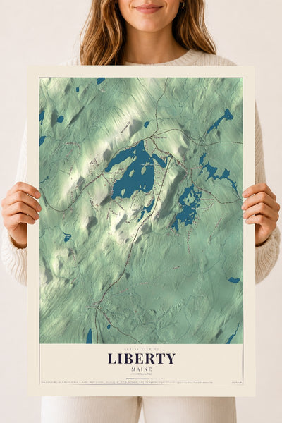 Liberty, Maine map print - 18 x 24 archival matte print