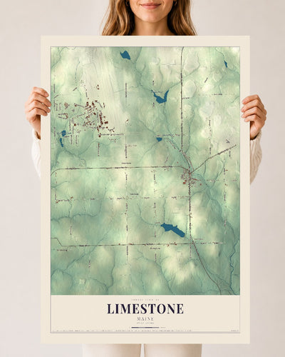 Limestone, Maine map print - 24 x 36 archival matte print