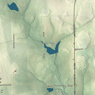 Terrain and local geography detail from the Limestone, Maine map