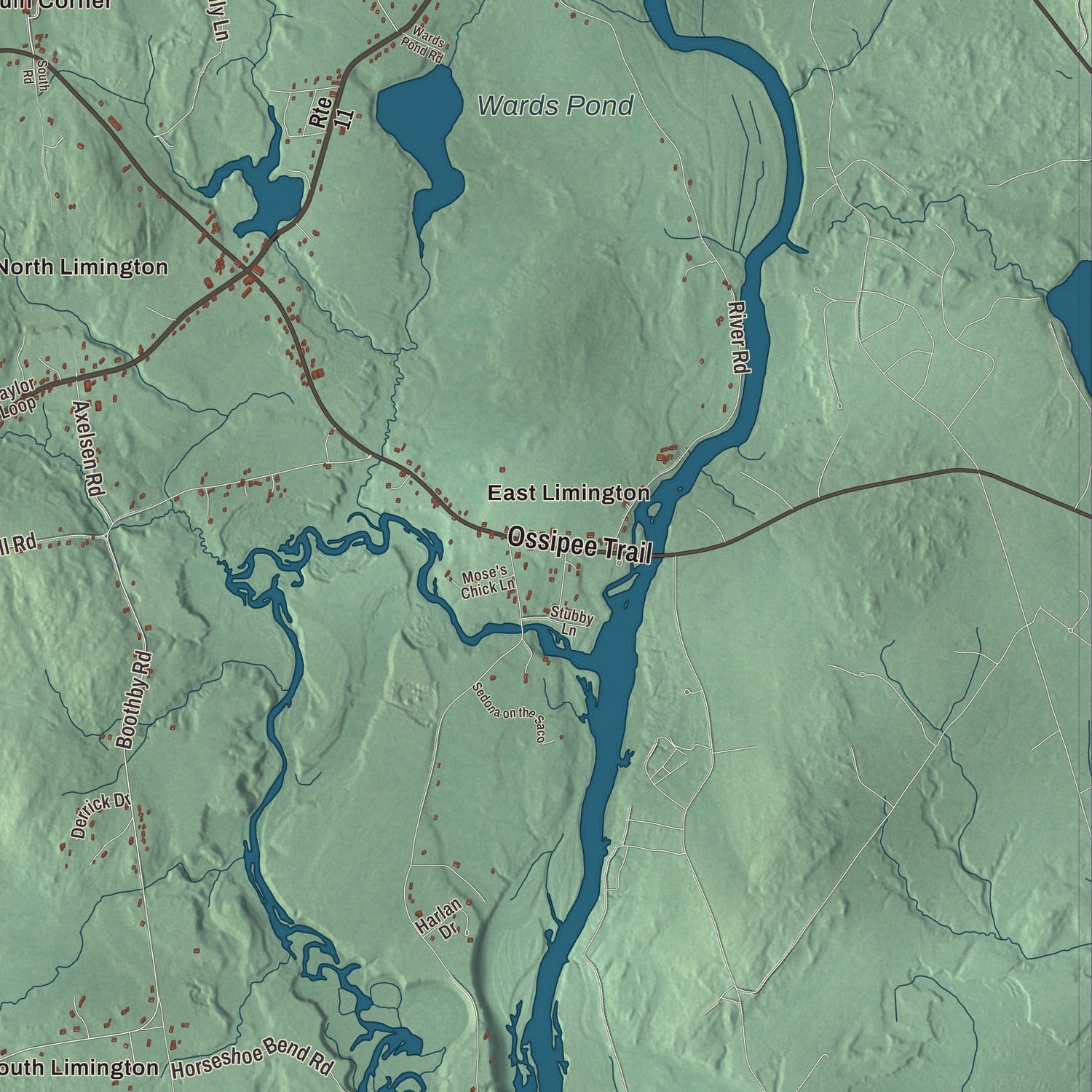 Street and neighborhood detail from the Limington, Maine map