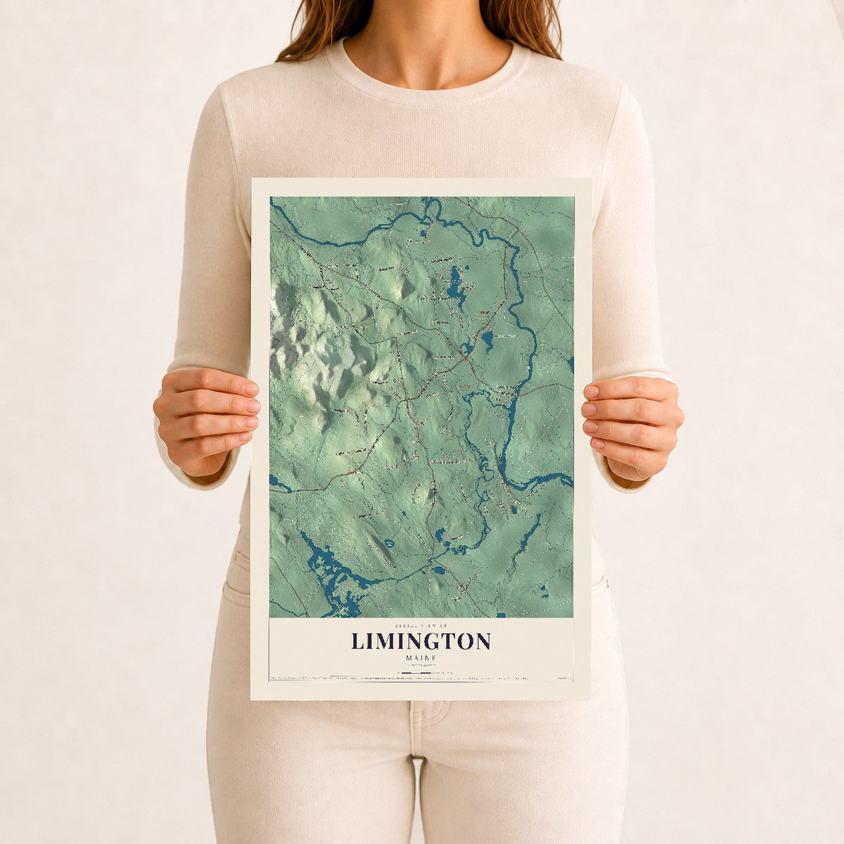 Limington, Maine map print - 12 x 18 archival matte print