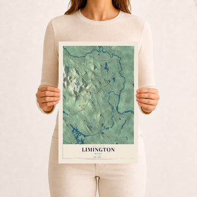 Limington, Maine map print - 12 x 18 archival matte print