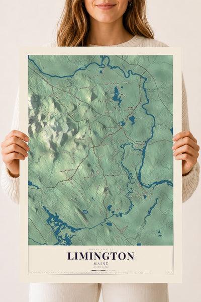 Limington, Maine map print - 18 x 24 archival matte print