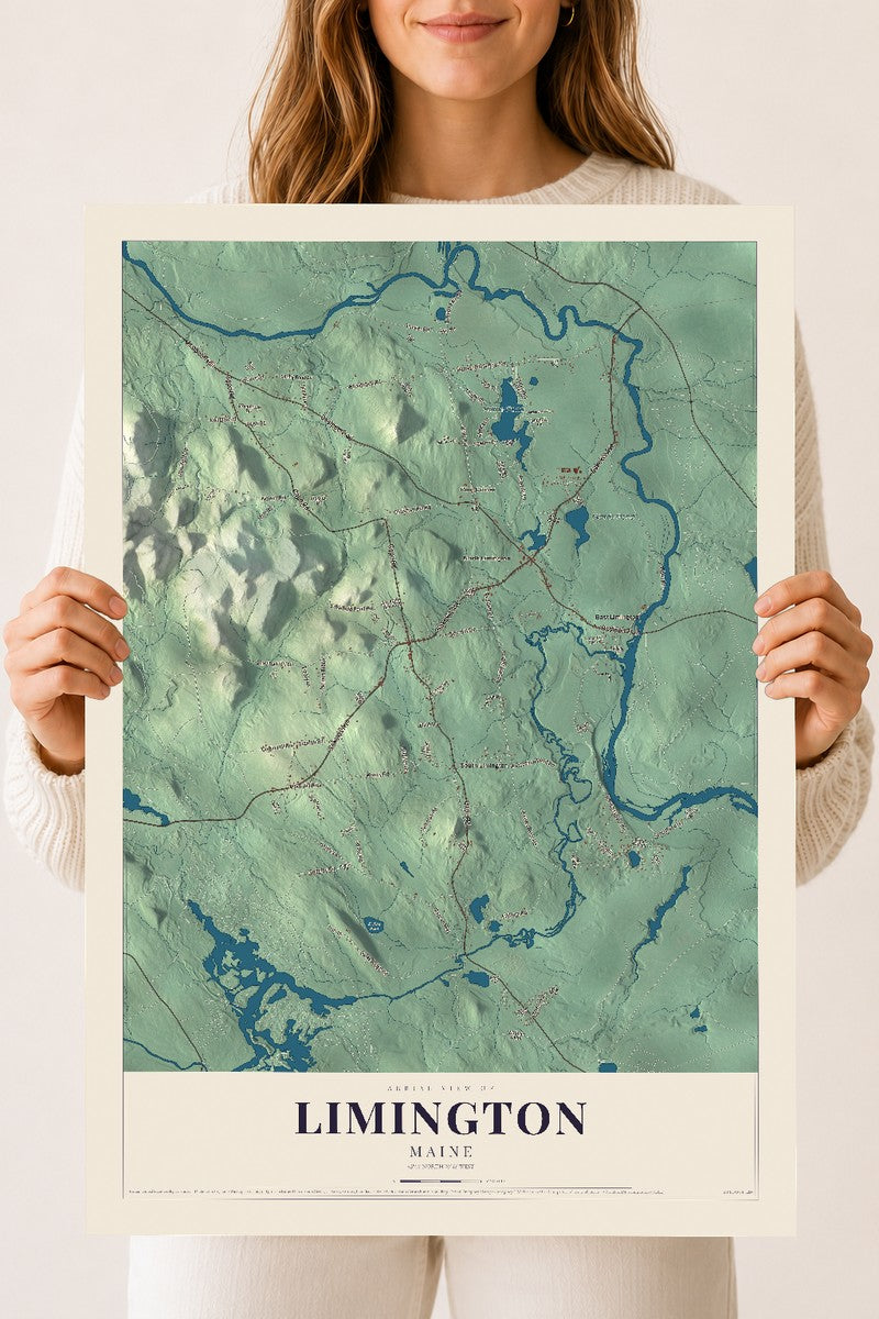 Limington, Maine map print - 18 x 24 archival matte print