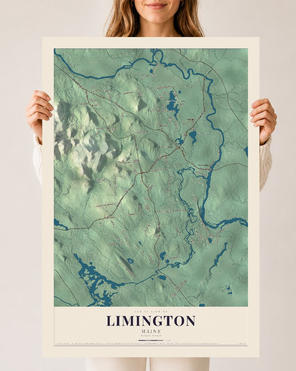 Limington, Maine map print - 24 x 36 archival matte print