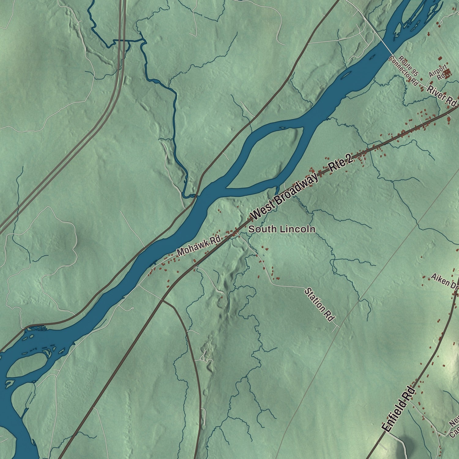 Street and neighborhood detail from the Lincoln, Maine map