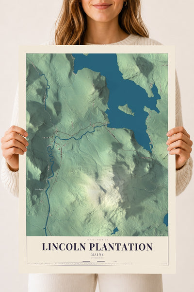 Lincoln Plantation, Maine map print - 18 x 24 archival matte print