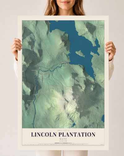 Lincoln Plantation, Maine map print - 24 x 36 archival matte print