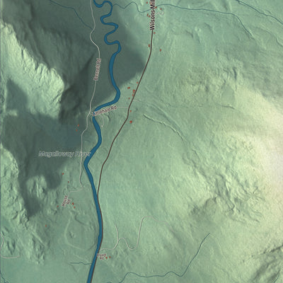 Terrain and local geography detail from the Lincoln Plantation, Maine map