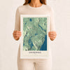 Map of Lincolnville, Maine, 12 x 18 inch print in a white wood frame