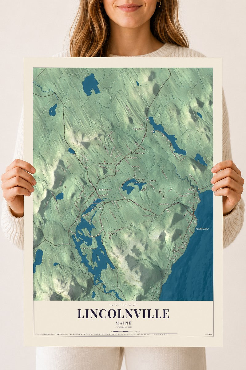 Lincolnville, Maine map print - 18 x 24 archival matte print