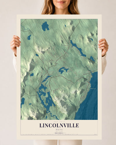 Lincolnville, Maine map print - 24 x 36 archival matte print