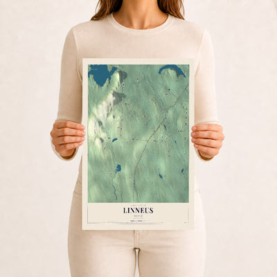 Linneus, Maine map print - 12 x 18 archival matte print