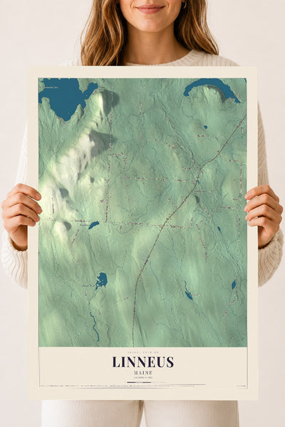 Linneus, Maine map print - 18 x 24 archival matte print