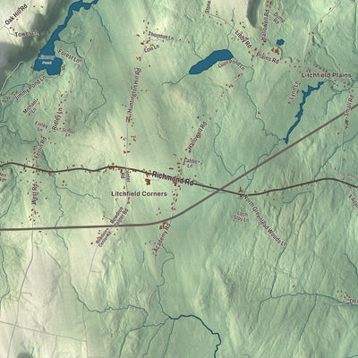 Street and neighborhood detail from the Litchfield, Maine map