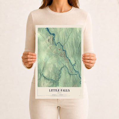 Little Falls, Maine map print - 12 x 18 archival matte print