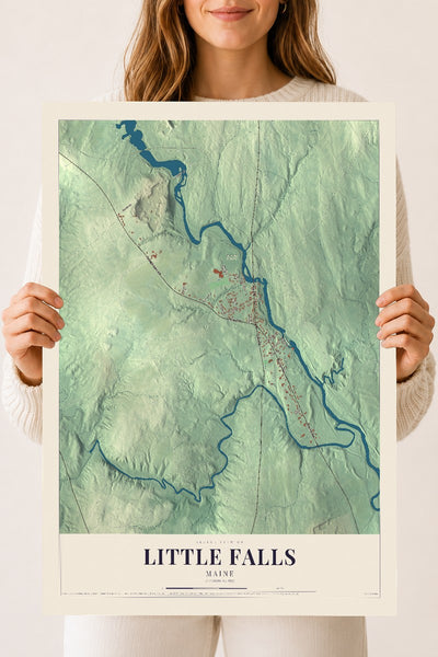 Little Falls, Maine map print - 18 x 24 archival matte print