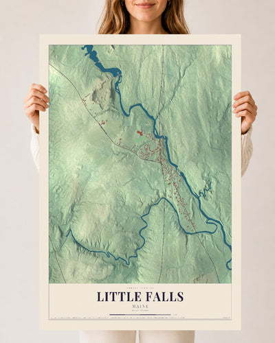 Little Falls, Maine map print - 24 x 36 archival matte print