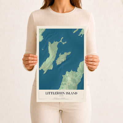 Littlejohn Island, Maine map print - 12 x 18 archival matte print