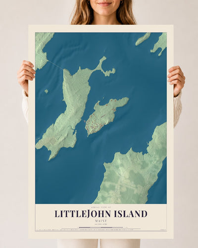 Littlejohn Island, Maine map print - 24 x 36 archival matte print