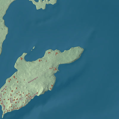 Terrain and local geography detail from the Littlejohn Island, Maine map