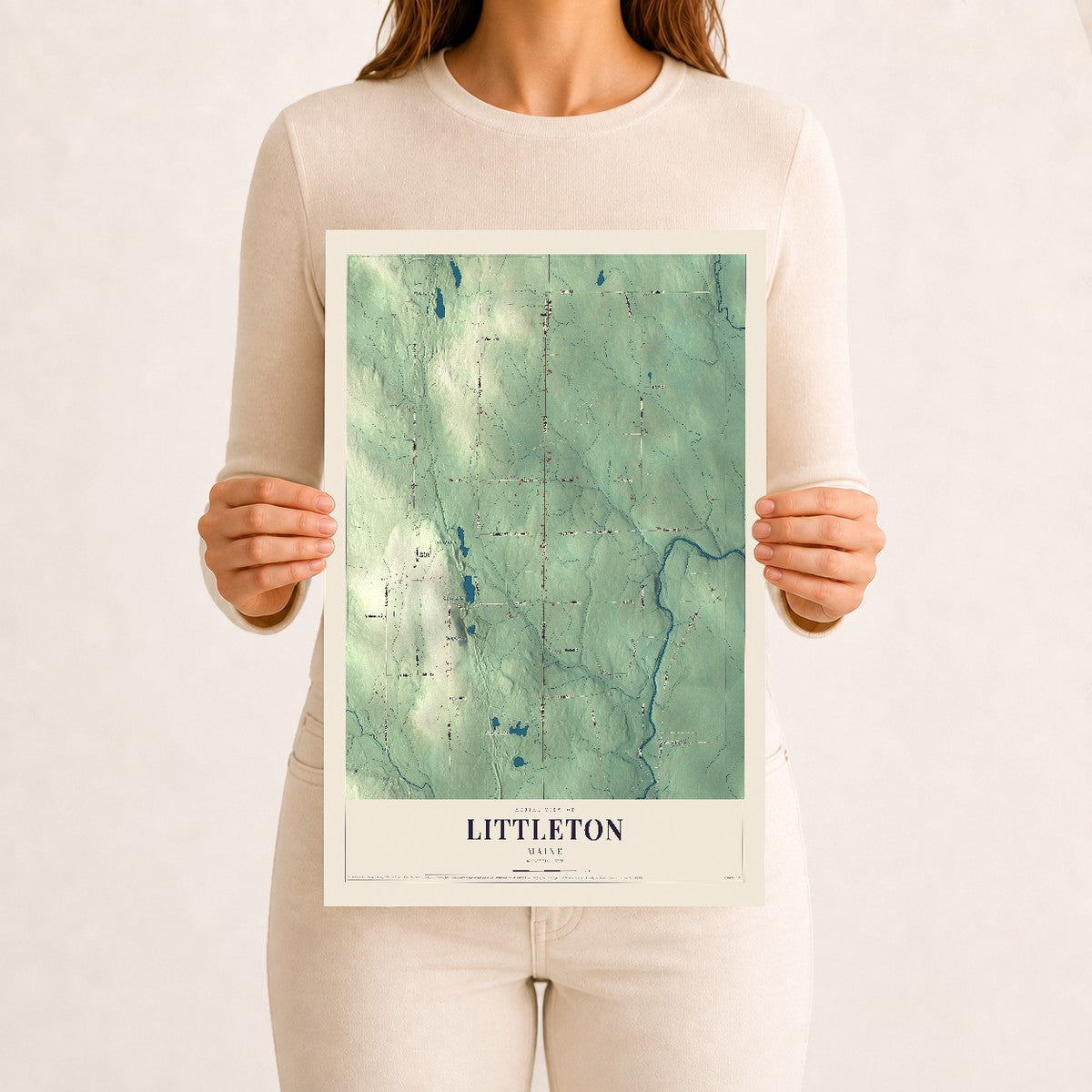 Littleton, Maine map print - 12 x 18 archival matte print