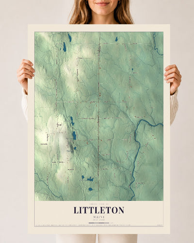 Littleton, Maine map print - 24 x 36 archival matte print