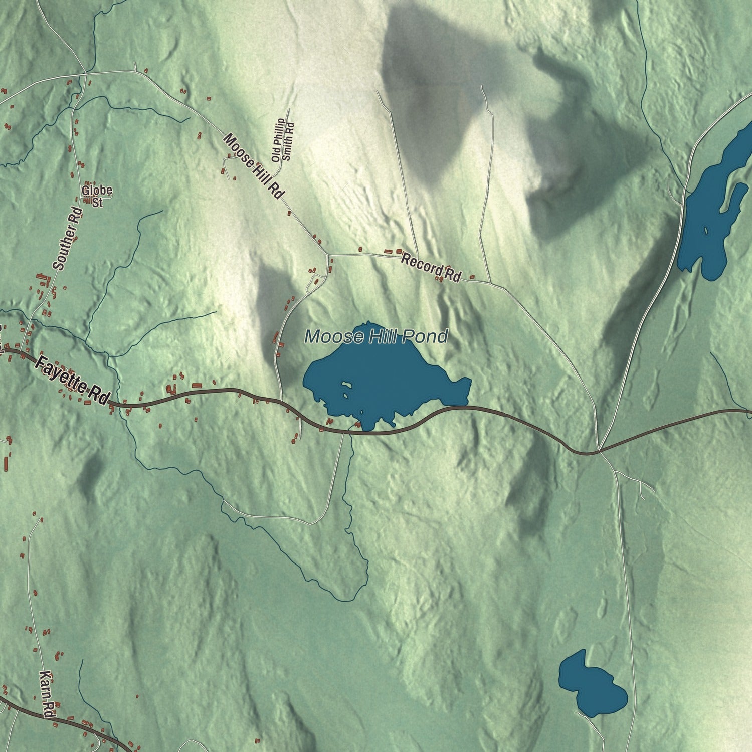 Terrain and local geography detail from the Livermore Falls, Maine map