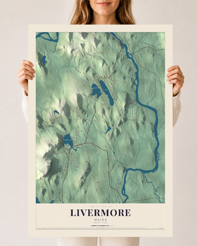 Livermore, Maine map print - 24 x 36 archival matte print