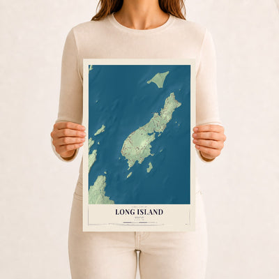 Long Island, Maine map print - 12 x 18 archival matte print