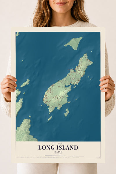 Long Island, Maine map print - 18 x 24 archival matte print
