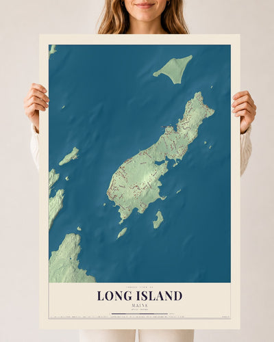 Long Island, Maine map print - 24 x 36 archival matte print