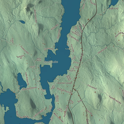 Terrain and local geography detail from the Lovell, Maine map