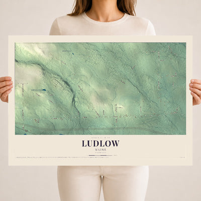 Ludlow, Maine map print - 18 x 24 archival matte print