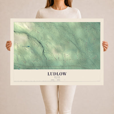 Ludlow, Maine map print - 24 x 36 archival matte print
