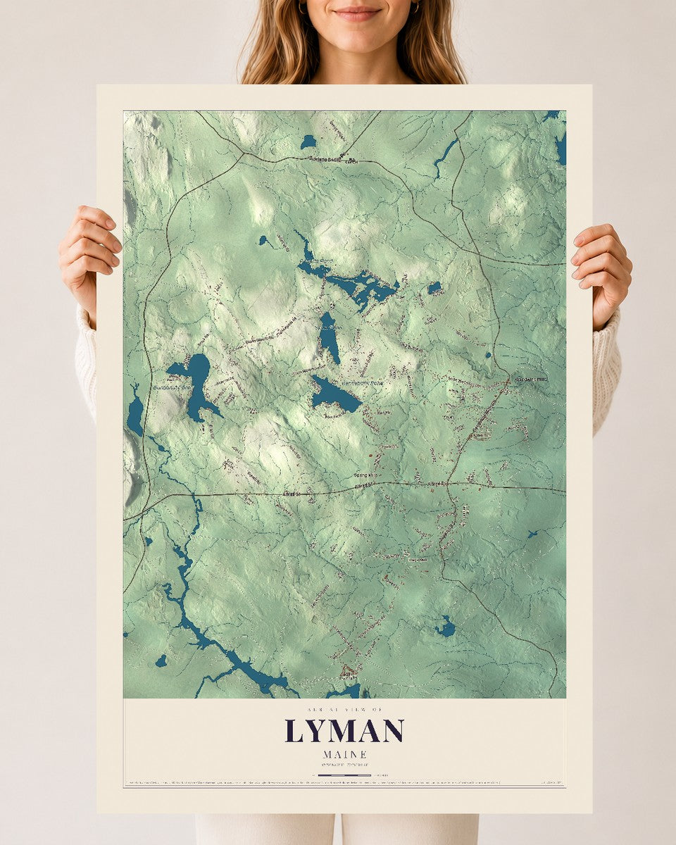 Lyman, Maine map print - 24 x 36 archival matte print